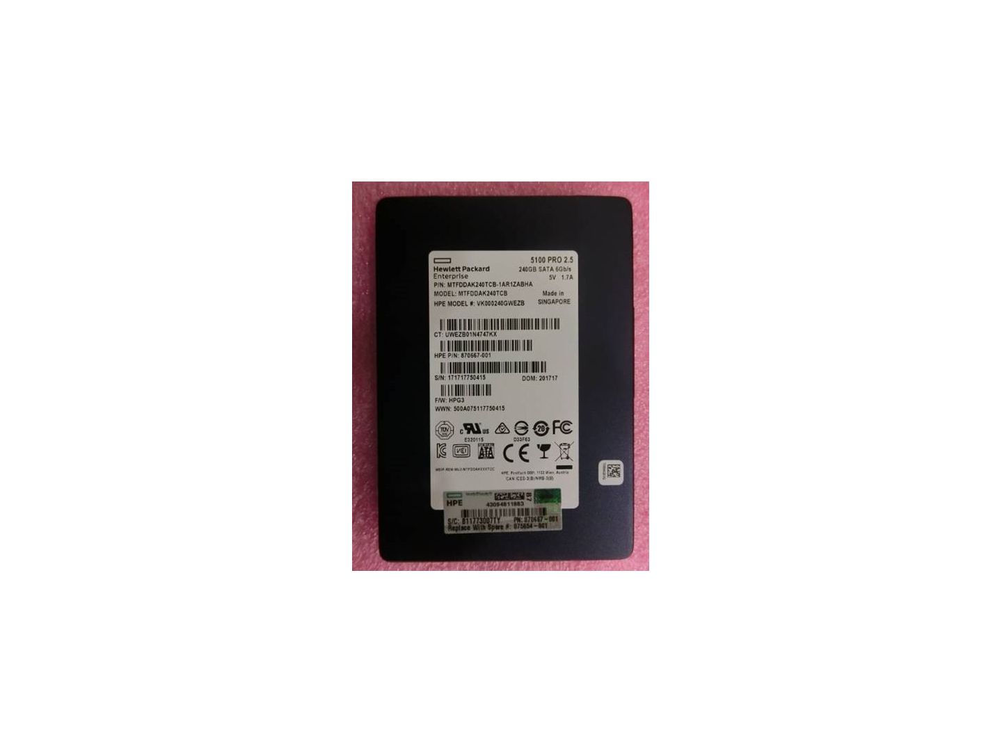 Hpe Sps Drv Ssd Gb Sff Sata Sff Ri Ds Rw Hpecas