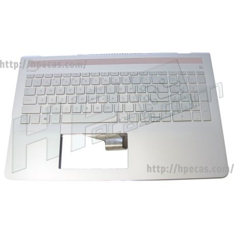 HP PAVILION 15-CC, 15CD Teclado / Top Cover PT cor Empress Red com Speaker Grille em Pike Silver e Backlight (928507-131) N