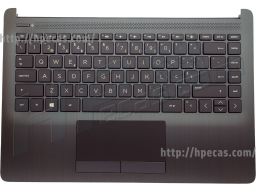 Top Cover com Teclado Português em Ash Silver, sem Backlit para HP 14-CF, 14-DF, 14-DK, 14-MA (L24818-131, L26980-131) N