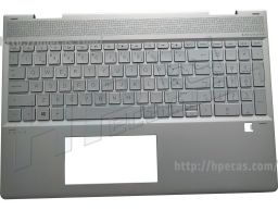 Teclado HP Português c/Top Cover em Natural Silver sem Filtro de Privacidade para modelos com gráficas de memória discrete (L53815-131, L54310-131) N