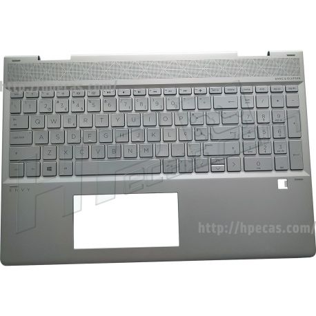 Teclado HP Português c/Top Cover em Natural Silver sem Filtro de Privacidade para modelos com gráficas de memória discrete (L53815-131, L54310-131) N