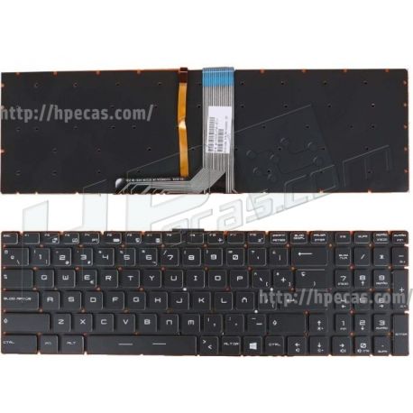 Teclado MSI GE62, GE72, GL62, GL72, GS70, GT72 séries, Backlight, Português (V143422AK)