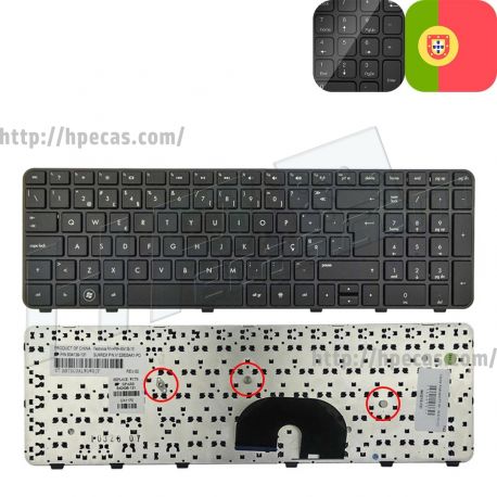 Teclado HP Português Preto DV6-6xxx Series (633890-131, 634139-131, 640436-131, 643215-131, 665326-131, 665937-131, 668488-131)