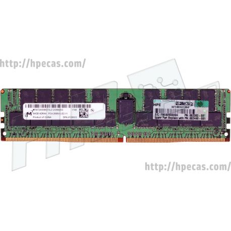 Memória Smart HPE  64GB (1x64GB) 4DR PC4-2666V-L 8-bit ECC DDP CAS:22-19-19 1.20V 64-bit LRDIMM 288-pin STD (815101-B21, 838085-B21, 838086-B21, 840759-091, 840759-191, 850882-001, 868844-001, 880842-B21, 881901-B21, 882362-091, 882449-001, P18446-B21) N