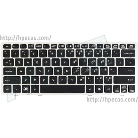 Teclado US Prata com Pointing-Stick para HP EliteBook 2560p, 2570p (691658-001, 696693-001, 700948-001, 701979-001) N