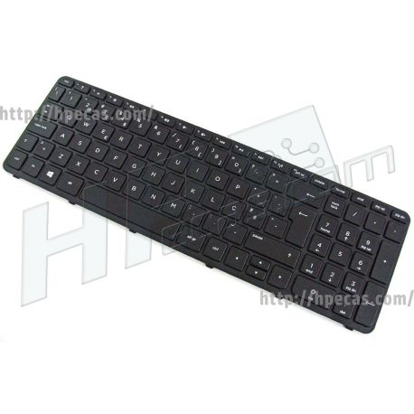 Teclado HP Português Preto para 15-E, 15-F, 15-G, 15-H, 15-N, 15-R, 15-S, 250 G3, 255 G3, 256 G3 séries (708168-131, 719853-131, 748466-131, 749658-131, 750709-131, 750710-131, 776778-131) N