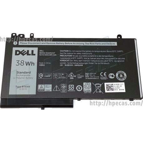 Bateria DELL RYXXH Original de 3 células 11.1V 38Wh 3440mAh (451-BBJR, 5PYY9, 5TFCY, 9P4D2, R5MD0, VVXTW, VY9ND, VYXTW) N