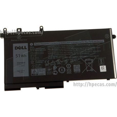 Bateria Dell Latitude 5495, 5490, 5491, 5580, 5480, 5280, 5290, 5590, 5591 Original 3 células 11.4V 51Wh 4254mAh (00JWGP, 02MGHD, 04YFVG, 083XPC, 093FTF, 0D4CMT, 0DJWGP, 0JWGP, 2MGHD, 4YFVG, 83XPC, 93FTF, D4CMT, DJWGP, 451-BBZT, 451-BCHK) N