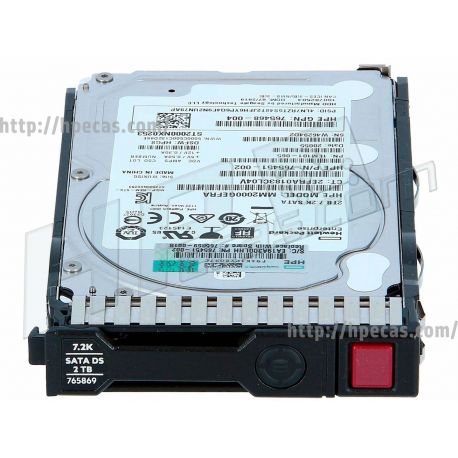 HPE 2TB 7.2K 6Gb/s SATA 2.5" SFF HP 512e MDL DS Gen9-Gen10 SC HDD (765869-001, 765455-B21, 765455-H21, 765455-K21, 765455-X21) R