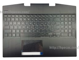 HP Top Cover com teclado português letras brancas retroiluminado RGB para OMEN 15-DH (L61523-131, L57323-131) N