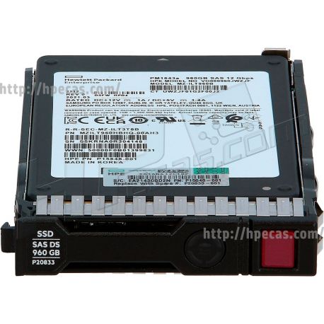 HPE 960GB TLC 12Gb/s SAS DP 2.5" SFF 512n HP RI PM1643A DS Gen10-Gen10+ SC SSD (P20833-001, P19903-B21, P19903-H21, P19903-K21, P19903-S21) R