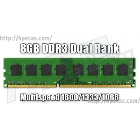 Memória 8GB Compatível DDR3 Desktop MultiSpeed 1066/1333/1600 Mhz DUAL RANK (N)