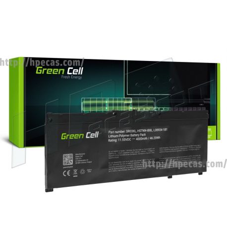 Bateria Green Cell HP Compatível SR03052XL, 3C 11.55V 46Wh 4000mAh, Omen 15-ce0, 15-ce1, 15-ce6, 15t-ce1, 15-dc (HP170, L08855-855, L08855-856, L08934-1B1, L08934-1B2, L08934-2B1, L08934-2B2, L08934-2C1, L08934-2C2, SR03052XL-PL, HSTNN-DB8Q, HSTNN-IB8L) C