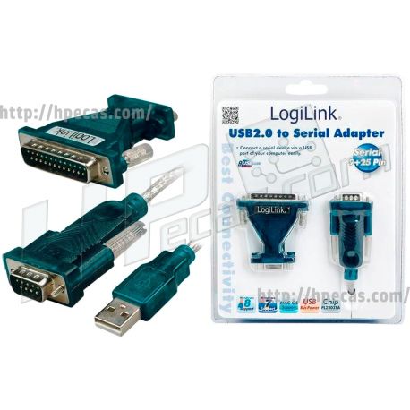 Cabo Adaptador LogiLink 1.2m USB Type-A para DB-9 e DB-25 (Q1342-60001, APFM-0001) N