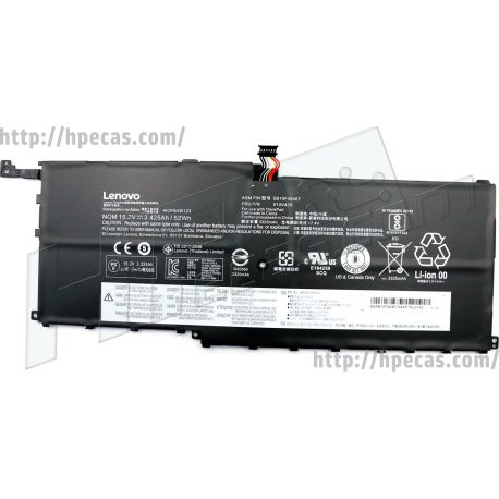 Bateria LENOVO Original ThinkPad X1 Carbon 4th Gen, X1 Yoga 1st Gen 4 células 15.2V 52Wh 3425mAh (00HW028, 00HW029, 01AV409, 01AV410, 01AV438, 01AV439, 01AV440, 01AV441, 01AV444, 01AV457, 01AV458, SB10F46466, SB10F46467, SB10K97567) N