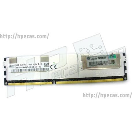 HPE 32GB (1x32GB) 4Rx4 PC3-14900L-13 DDR3-1866 ECC 1.5V LRDIMM 240-pin STD (708643-B21, 708643-S21, 708643R-B21, 708644-B21, 712384-081, 712384-08M, 712384-181) R