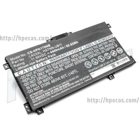 HP Bateria LK03XL Compatível 11.55V, 3500mAh (916368-421, 916814-855, HSTNN-IB8M, HSTNN-IB8N, HSTNN-LB7U, HSTNN-UB7O, L09049-1B1, L09049-541, L09280-855, L09281-855, L09911-141, L09911-421) N