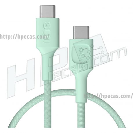 USB-C Cable 0.3m 100W Greencell PowerStream Fast Charging PD Mint Green (KABGC100PS30MG) N