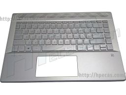 HP Top Cover com Teclado Português, Natural Silver, Backlight, Fingerprint Reader, PAVILION 14-CE  (L19195-131, L26428-131) N