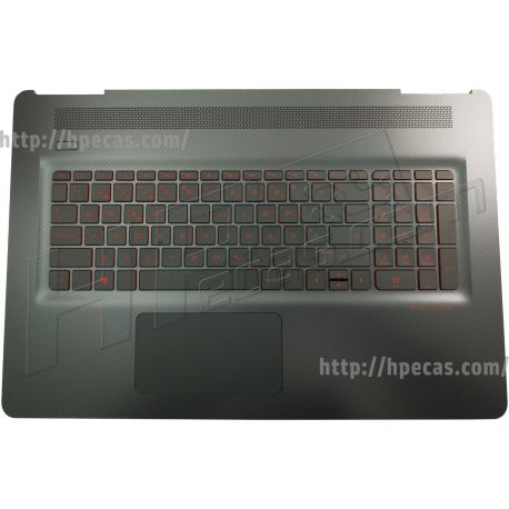 HP OMEN 17-W1, 17-W2 Top Cover com Teclado Português em Onyx Black, com padrão Carbon Fiber (862973-131) N