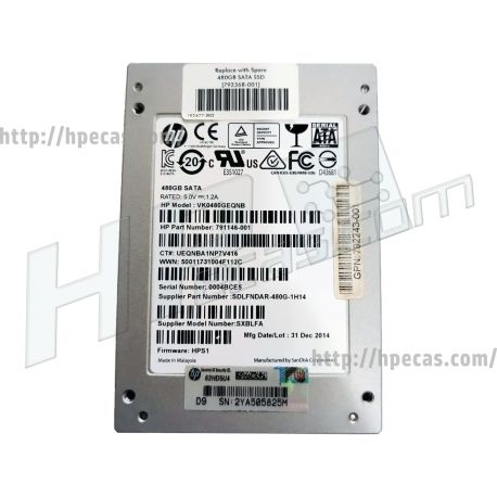 HPE 450GB MLC 6Gb/s SATA 2.5" SFF NHP 512n VE Gen9 RW SSD (792368-001, 791146-001) R