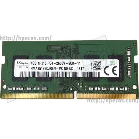 Memória HP  4GB (1x4GB) 1R PC4-2666V-S Non-ECC SDP CAS:19-19-19 1.20V 64-bit SO-DIMM 260-pin STD (3TQ34AA, 3TQ34AT, 4VN05AA, 4VN05ET, 4VN05UT, 7EH97AA, 862397-852, 933282-001, 937356-800, L02854-292, L04483-501, L06334-672, L10598-850) N