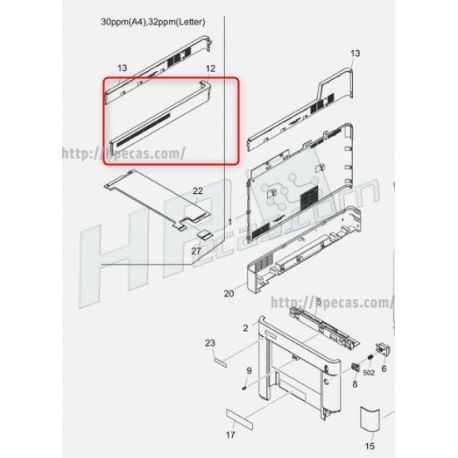 KYOCERA Cover Right Upper (302NS04070) N
