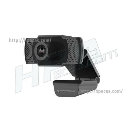 Webcam CONCEPTRONIC AMDIS01B, Full HD 1080p (1920x1080p), microfone incorporado, foco automático, campo de visão de 90º, ligação USB 2.0.