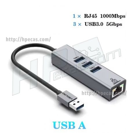 Cabo USB macho HUB USB 3.0 Ethernet RJ45 1000Mbps (L031RC)