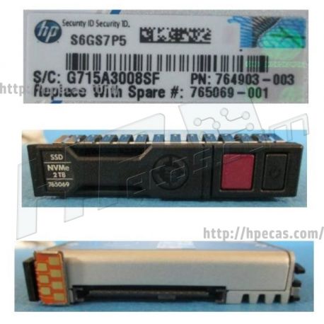 HPE 2.0TB NVMe SSD NVMe RI 2.5" SFF ME Smart Carrier 2 (SC2) PLP para Gen9 (764908-B21, 765069-001) R