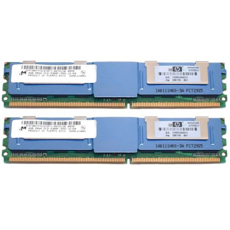 Memória HP 8GB (2x 4GB) 2Rx4 PC2-5300F DDR2-667 FB/ECC CL9  1.8V (397415-B21) R