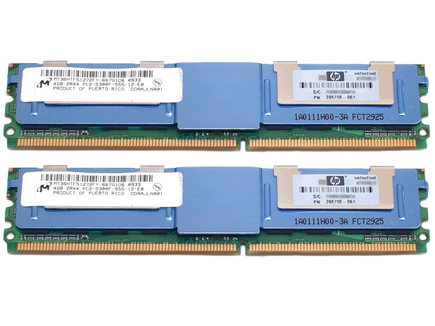 Memória HP 8GB (2x 4GB) 2Rx4 PC2-5300F DDR2-667 FB/ECC CL9 1.8V
