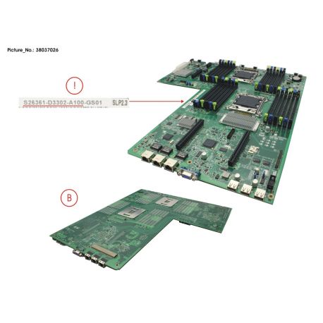 Motherboard for Fujitsu Primergy RX200 S8 (38037026, S26361-D3302-A100, S26361-D3302-A100-GS01)