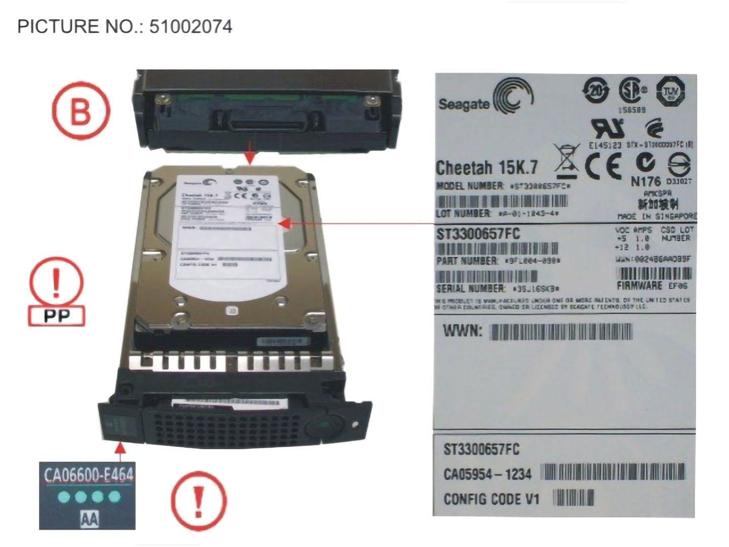 FUJITSU HDD 300GB/15KRPM 4GBPS X15.7 FC (CA06600-E464, 34028857) R