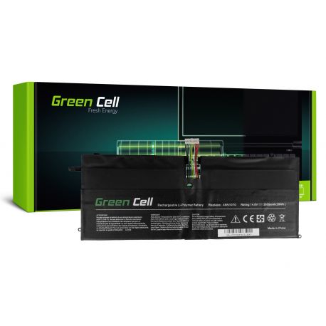 Green Cell Bateria 45N1070 45N1071 para Lenovo ThinkPad X1 Carbon 1 Gen 3443 3444 3446 3448 3460 3462 3463 * 14.8V - 2600 mAh  (LE103)