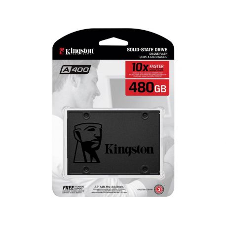 Kingston 480GB 6Gb/s SATA 2.5" SFF NHP TLC MU A400 RW SSD (SA400S37/480G)