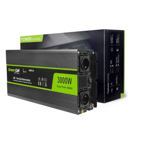 Green Cell Power Inverter 12V to 230V 3000W/6000W Pure sine wave (INV15)
