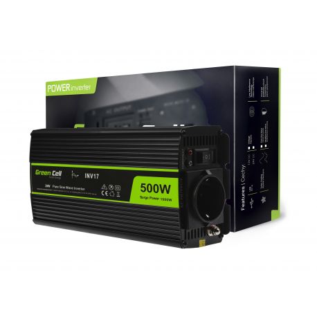 Green Cell  Voltage Car Inverter 24V to 230V, 500W Full Sine Wave (INV17)