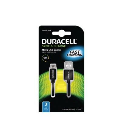 DURACELL Cable USB Type A to Micro USB B 5Pin Black