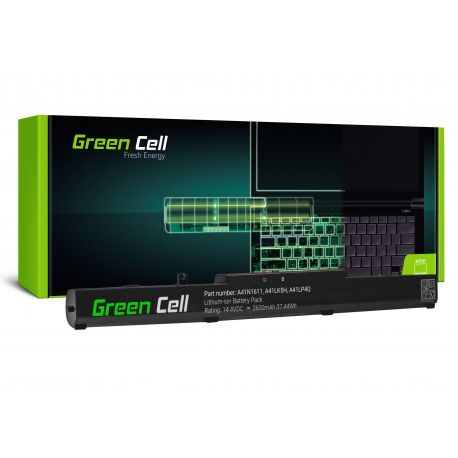 Bateria Compatível Green Cell A41N1611 ASUS GL553 GL753 FX753 **14.4V** 2600mAH (AS153)
