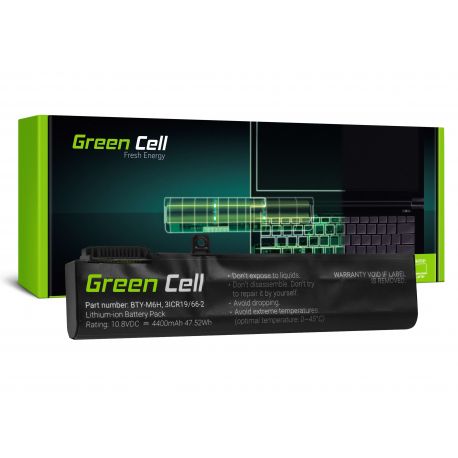 Bateria Green Cell para MSI GE62 GE63 GE72 GE73 GE75 GL62 GL63 GL73 GL65 GL72 GP62 GP63 GP72 GP73 GV62 GV72 PE60 * 10.8V 4400mAh (925Q2026H, BTY-M6H) N