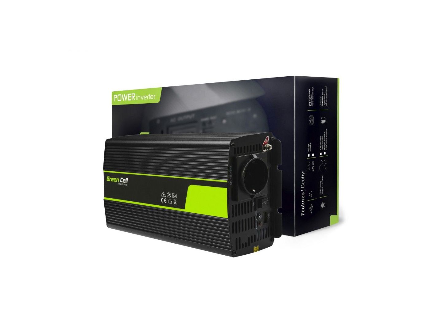 Green Cell® Power Inverter 12V to 230V 1500W/3000W Pure sine