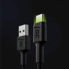 Green Cell Ray Cabo USB - USB-C 120cm com luz de fundo verde LED e suporte para carregamento Ultra Rápido, QC 3.0 (KABGC06) N