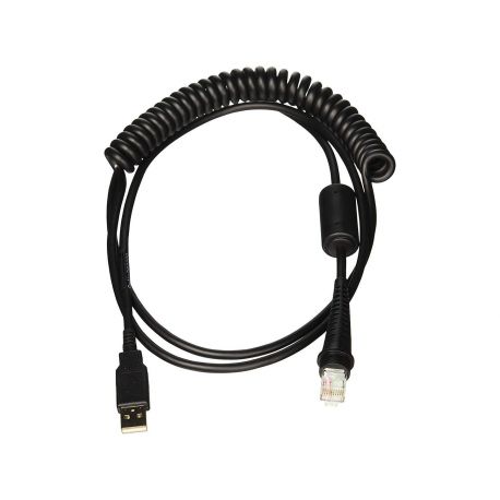 Honeywell USB Cable Type A Black Coiled Cord with Long Strain Relief (53-53809, 53-53809-N, 53-53809-N-3, 53-53809X-N-3) N