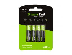 Green Cell Pack 4x Pilhas AA Recarregáveis 1.2V 2600mAh Alta Capacidade (GR01)