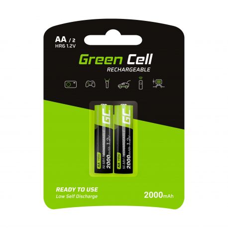 Green Cell Pilhas Recarregaveis 2x AA HR6 2000mAh (GR06)