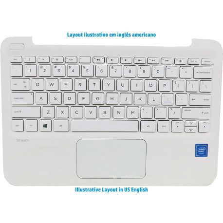 HP STREAM 11-AH, 11-Y0 Portuguese Keyboard / Top Cover in Snow White (910459-131) N