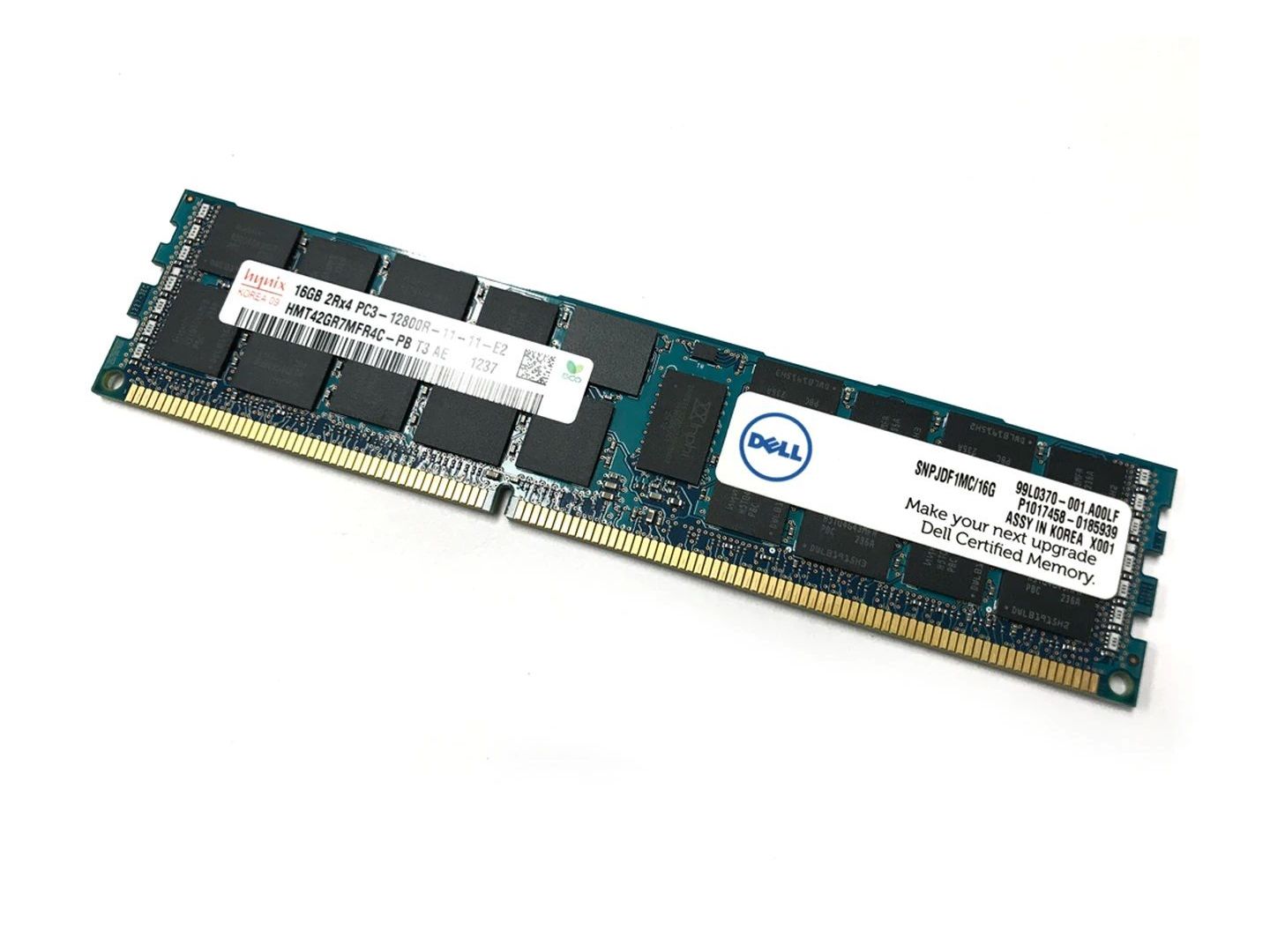 Memoria Certificada Dell 16gb 1x 16gb Dual Rank X4 Pc3 12800 Ddr3 1600mhz Reg Ecc Cas 11 1 5v Jdf1m R Hpecas Com