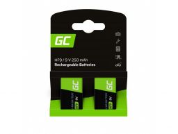 Baterias Rechargeable 2x 9V HF9 Ni-MH 250mAh Green Cell (GR18)