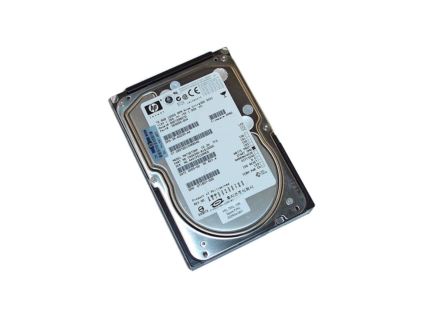 Disco HP 72.8GB U320 SCSI NHP 10K (332934-001) (R) - HPecas.com